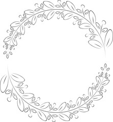 Obraz premium branches full of leaves hand drawn various patterns Suitable for decorating wedding cards, parties, parties, banners, logos.