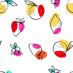 Pink and Yellow Apricot and Lime Vector White