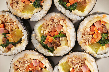 Gimbap, Korean rice roll dish