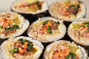 Gimbap, Korean rice roll dish