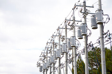electric transformer on a power pole