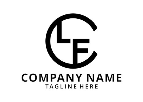 illustration Initial letter clf or flc logo vector design.