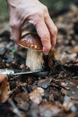 Steinpilz sammeln im Wald