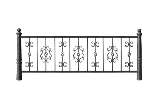 Modern cast  rail, fence.