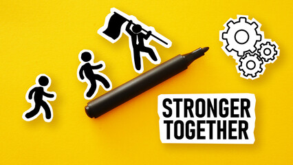 Stronger together is shown using the text