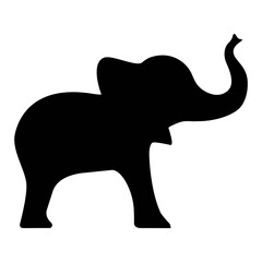 Little elephant silhouette. Baby elephant 