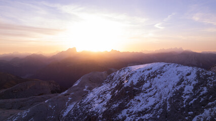 sunrise in the mountains