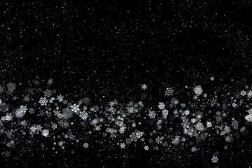 snow background isolated on black