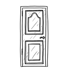 Closed door vector illustration on white background