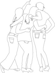 Friends line drawing vector design-01. This is an eps file.
