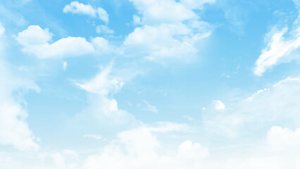 Naklejka na ściany i meble Blue sky with cloud. Beautiful white clouds against the blue sky