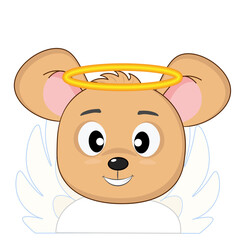 A cute little mouse in an angel costume with a halo and wings