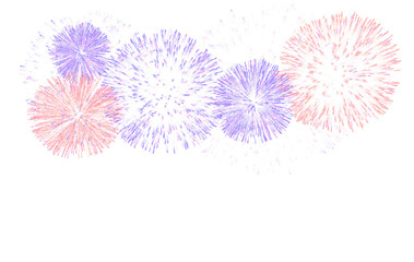 Fireworks celebration, Alpha channel  ready, isolated transparent background.