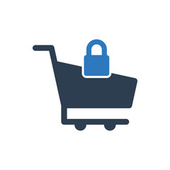 Shopping Cart With Lock Icon