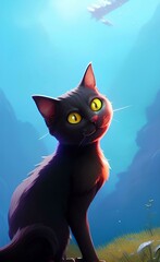 Obraz premium Drawing of a kitty cat