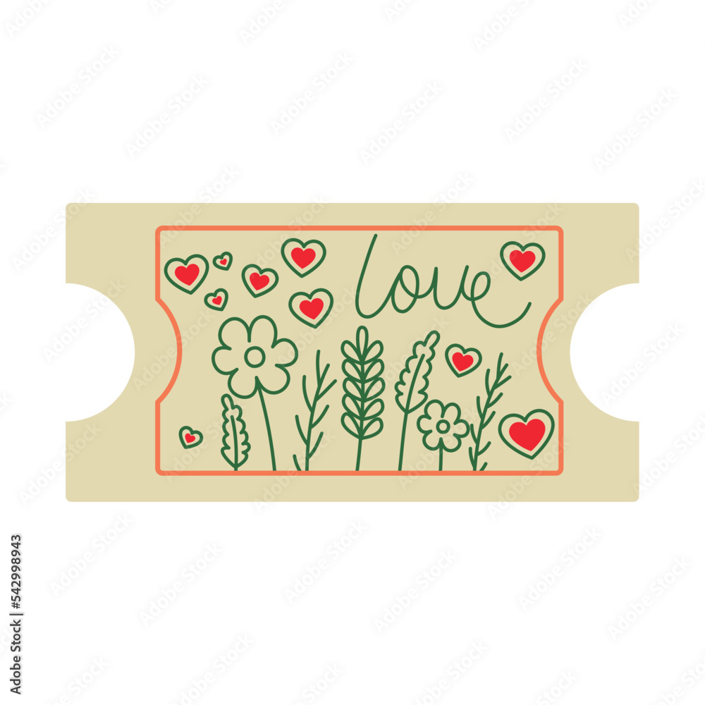 Poster floral love coupon