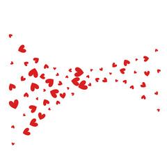 Red Hearts Vector White Backgound. Birthday Heart