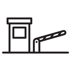 Toll road linear icon. Toll checkpoint Gate outline vector illustration.