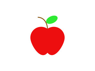 Red apple isolated on white background.