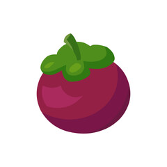 Vector cartoon fruit mangosteen