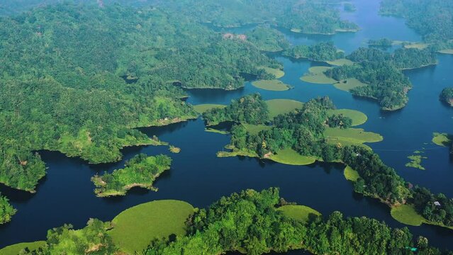 Beautiful aerial view of Rangamati, bangladesh. Kaptai lake.