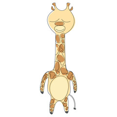 Cute giraffe in doodle style. Design element for kids textile pattern cards room wall prints