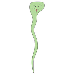 snake cartoon character cute on white background