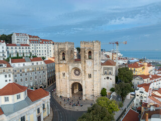 Lisbon Cathedral of Saint Mary Major. Downtown Old Town of Lisbon, Portugal