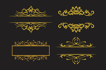Royal fram swirl vector gold design