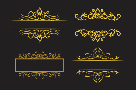 Royal fram swirl vector gold design