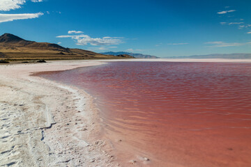Salt lake near Salt Lake City in Utah USA.