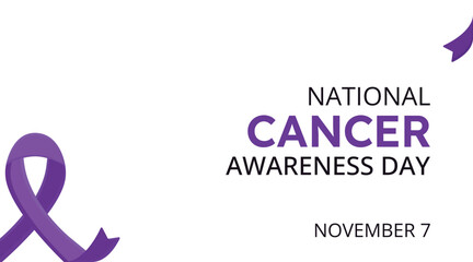 national cancer awareness day, november 7, 3d ribbon vector, 3d ribbon illustration, banner, vector illustration
