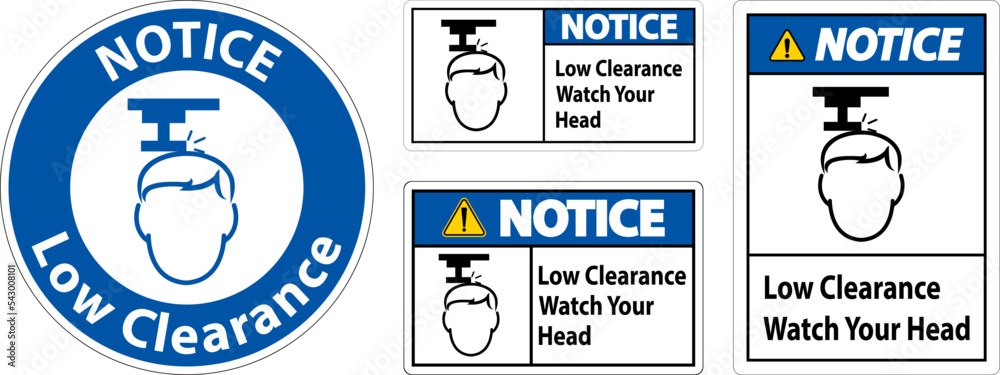 Wall mural notice low clearance watch your head sign