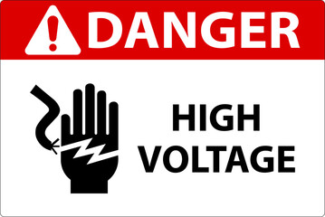 Danger High Voltage Label Sign
