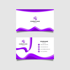 purple abstract business card template design