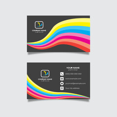 abstract rainbow colorful business card design template