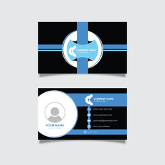 professional Black and blue business card template design