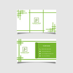 Minimalist green colour business card template design