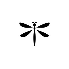 Dragonfly predatory insect - vector silhouette picture for logo or pictogram.