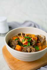 Grilled Rip Soup - Iga (beef ribs) are gaining popularity in Indonesian cuisine. Sup Iga Sapi.