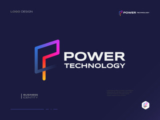 Futuristic and Colorful Letter P Logo Design with Liquid Style. Suitable for Business and Technology Logo