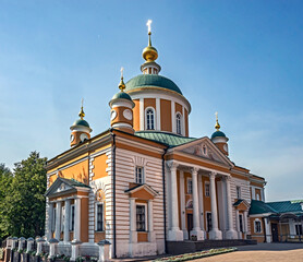 Protection of the Virgin cathedral, year of construction - 1816. Protection of the Virgin monastery, village Khotkovo, Moscow region, Russia