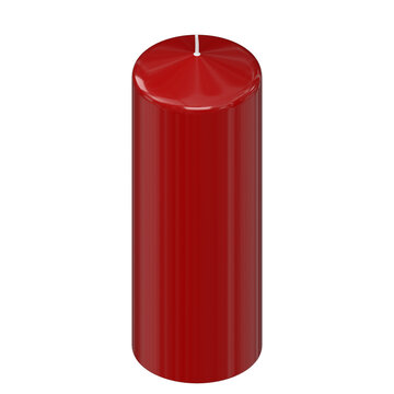 3d Rendering Illustration Of A Tall Red Pillar Candle