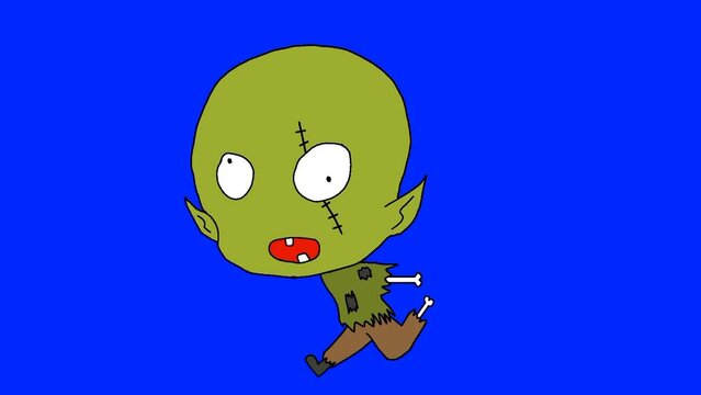 Cute zombie character animation for halloween day