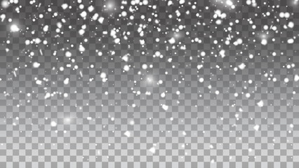 Background With Many Falling Snow. Festive New Year & Celebration. Vector