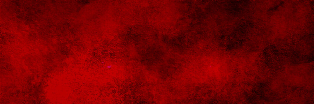 Panorama view red grunge wall texture