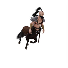 Centaur greek mythology creature half man half horse isolated model