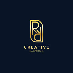Abstract initial letter R and R logo. design for branding and business logos, Flat Logo Design Template, vector illustration