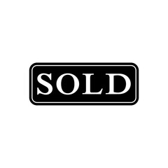 Sold icon isolated on white background