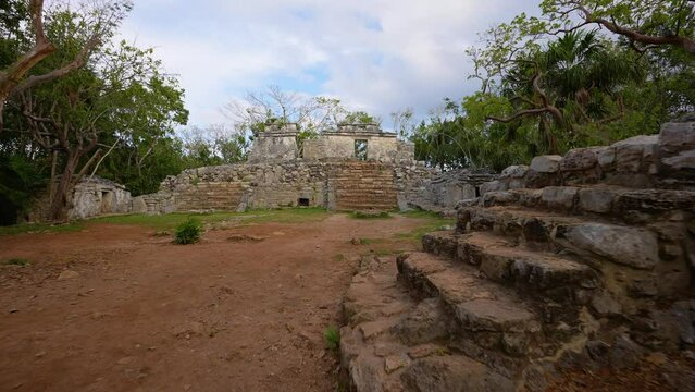 The ruins of May сivilization in Mexico. Xcaret park.
